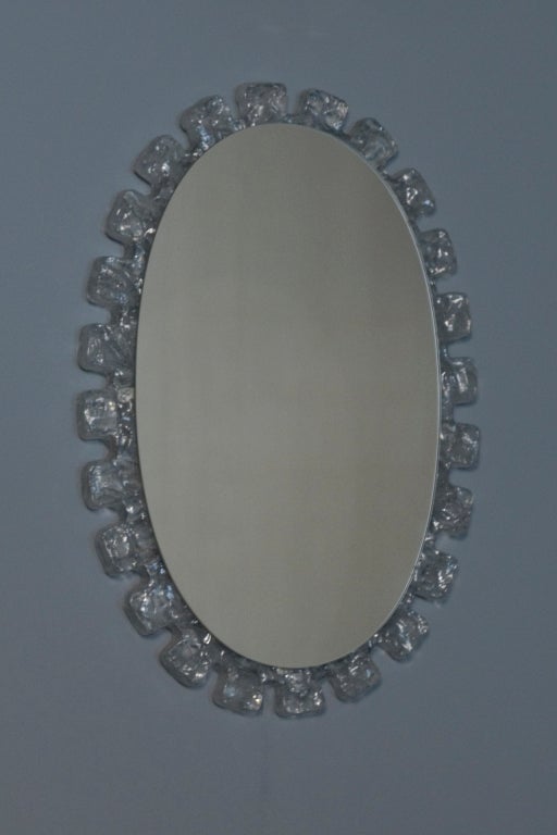 German Resin/Perspex Frame Oval Form Illuminated Mirror