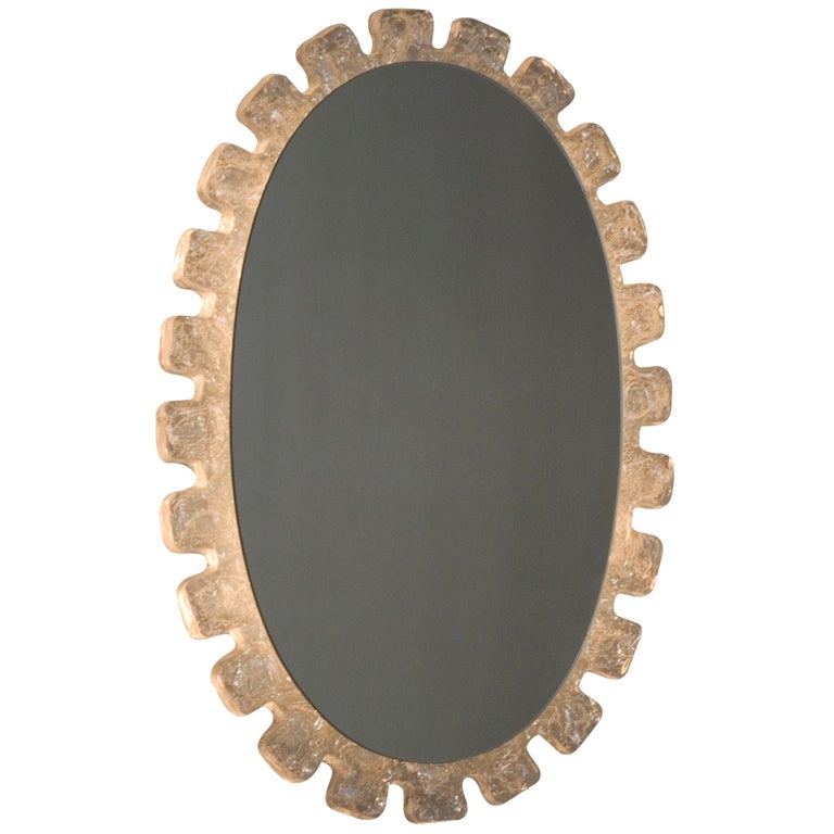 Resin/Perspex Frame Oval Form Illuminated Mirror