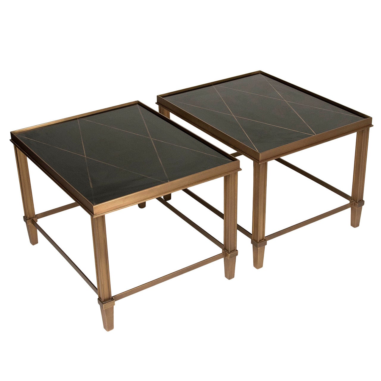 Italian Modern Bronze End Tables