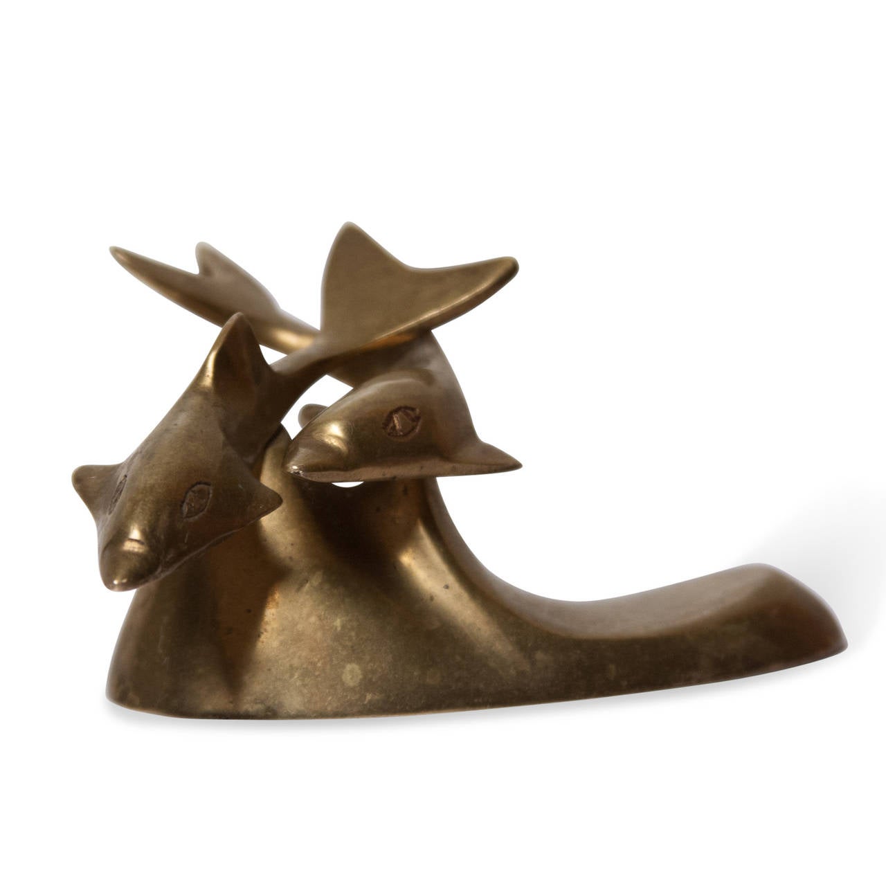 American Brass Dolphin Sculpture