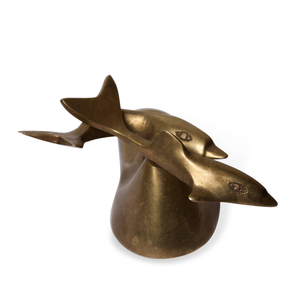 Brass Dolphin Sculpture In Good Condition In Brooklyn, NY