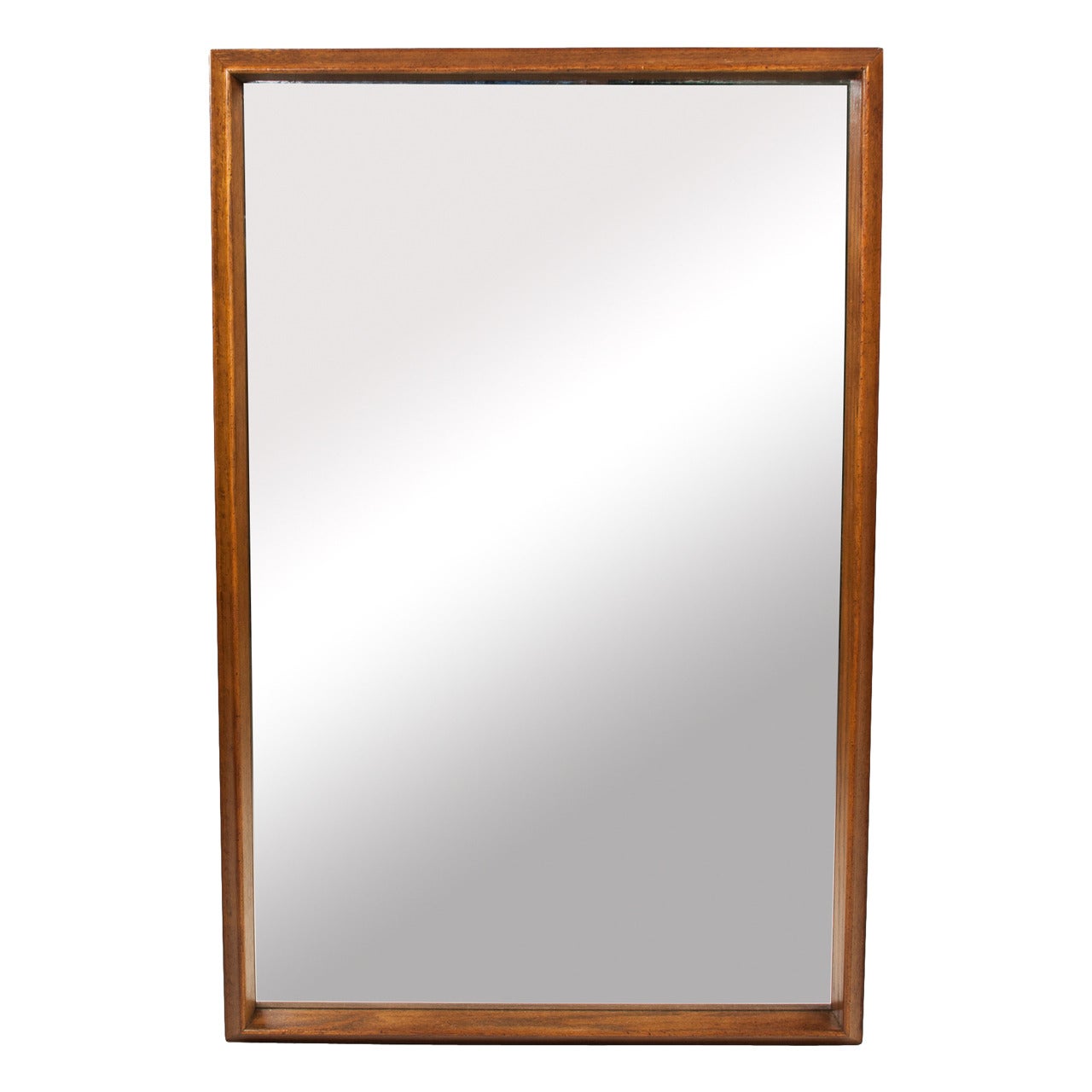 Dark Maple Stained Wall Mirror For Sale