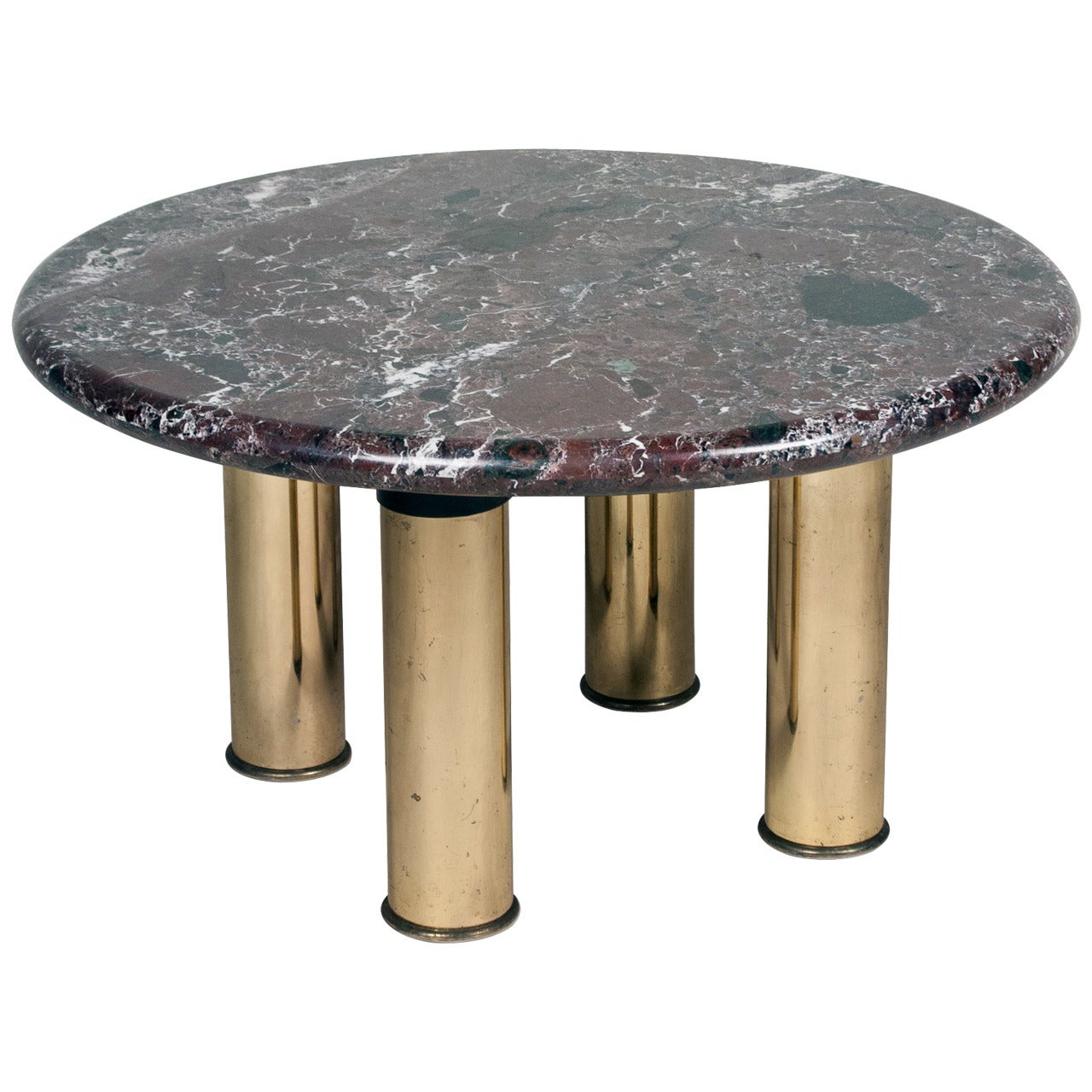 Marble-Top Circular End Table