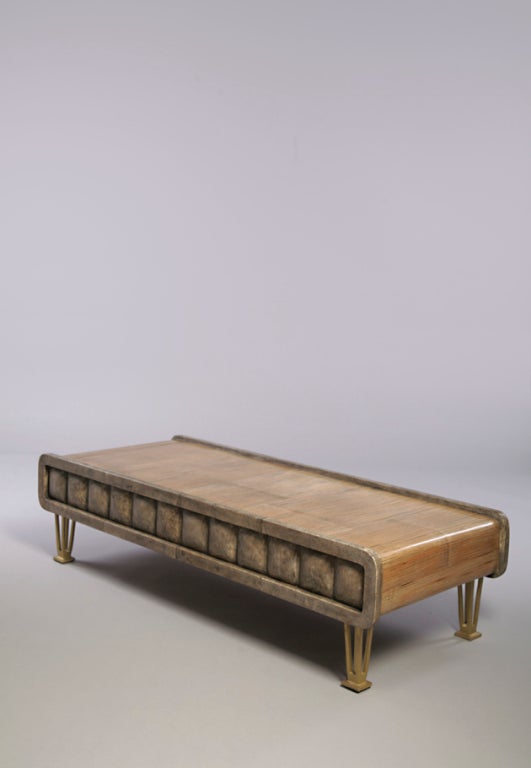 Exotic Bamboo and Shagreen Coffee Table by Augousti