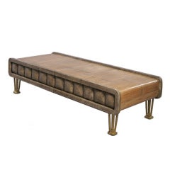 Exotic Bamboo and Shagreen Coffee Table by Augousti