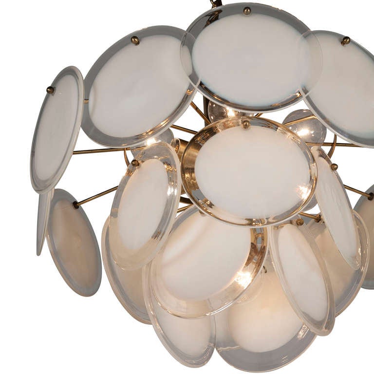 Mid-20th Century Glass Disc Chandelier