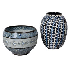 Two Elegant Modern Continental Ceramic Vases