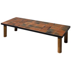 Ceramic Tile Top Table by Roger Capron