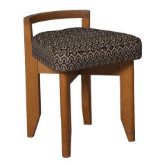Low Back Oak Stool by Guillerme and Chambron