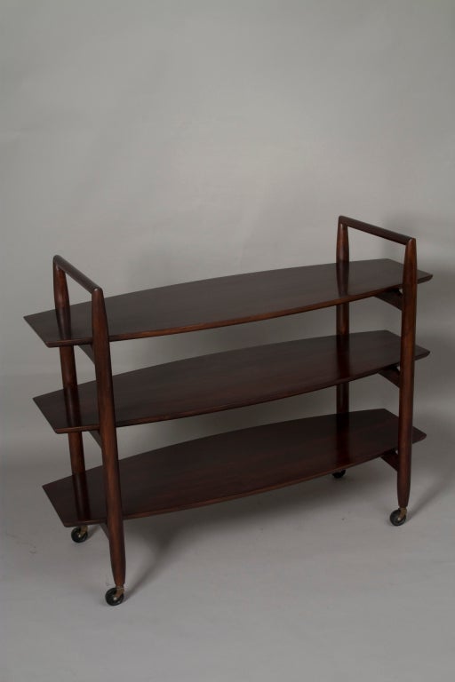 Three Tier Rolling Shelf by Robsjohn-Gibbings