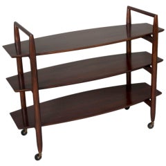Three Tier Rolling Shelf by Robsjohn-Gibbings