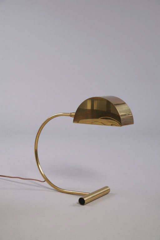 Arced Counterweight Brass Desk Lamp by Koch and Lowy