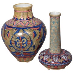 Two Renaissance Revival Ceramic Vases by Rubboli
