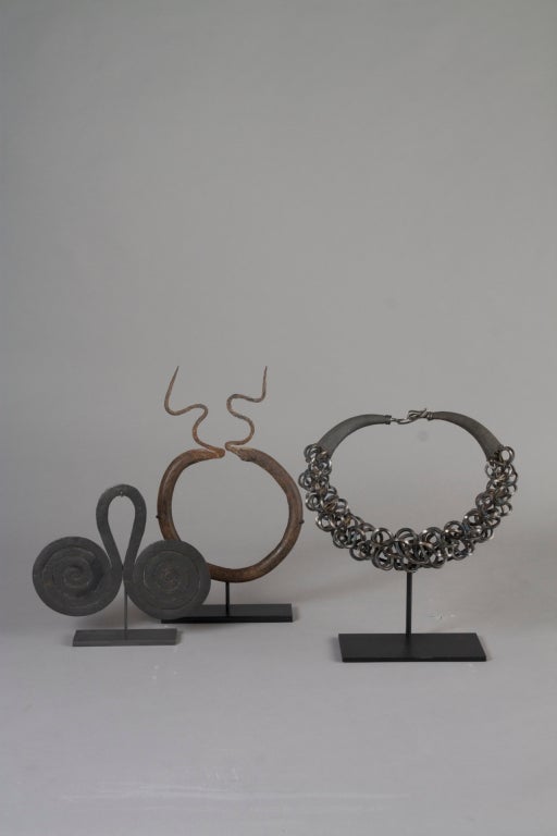 Miao Tribe Interlaced and Massed Rings Silver Pectoral Necklace 1