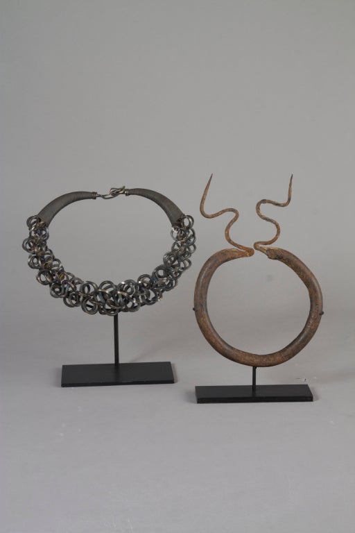 Miao Tribe Interlaced and Massed Rings Silver Pectoral Necklace 2
