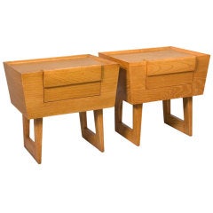 Pair of Open Box Oak End Tables by Paul Laszlo