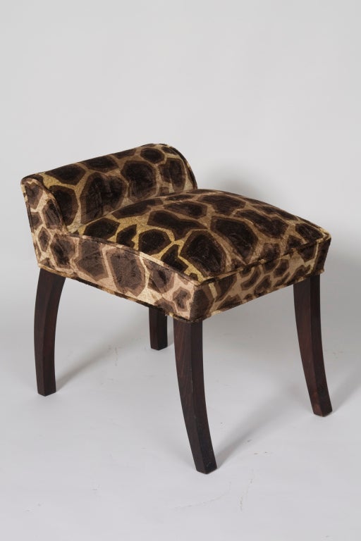 American Pair of Animal Print Stools by Paul Frankl