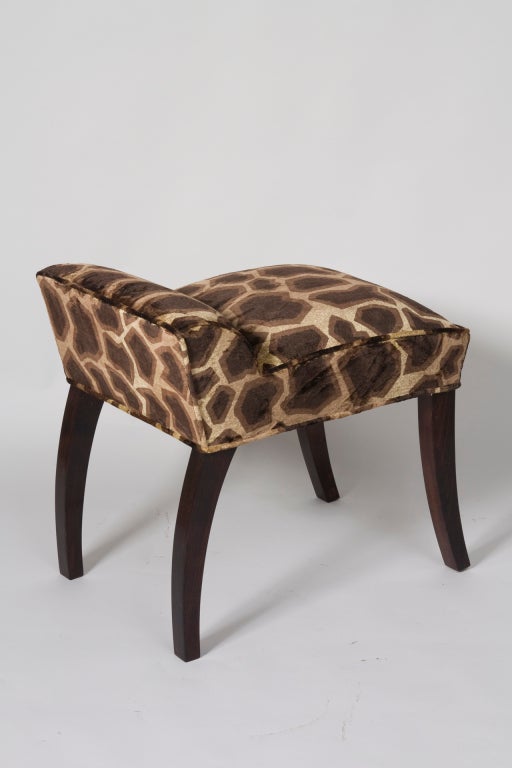 Pair of Animal Print Stools by Paul Frankl In Excellent Condition In Brooklyn, NY