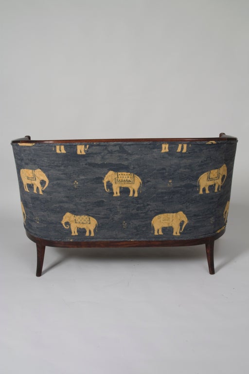 Mid-20th Century Elephant Print Art Deco Settee