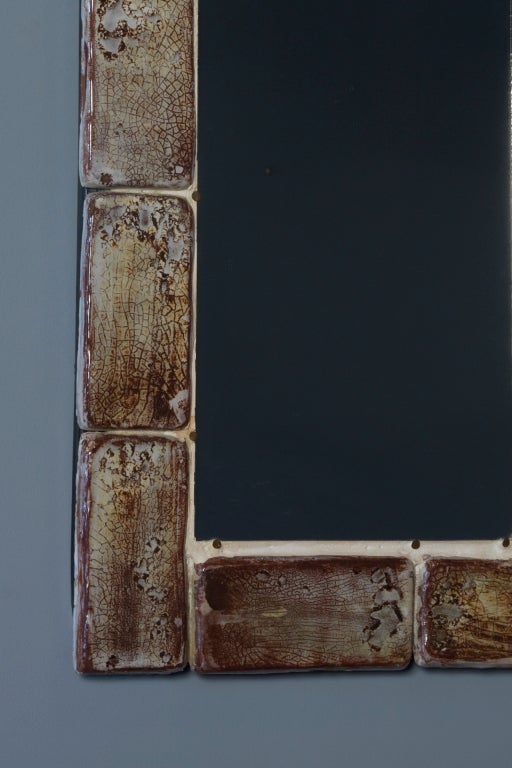 Rectangular Tile Frame Ceramic Mirror by Juliette Derel