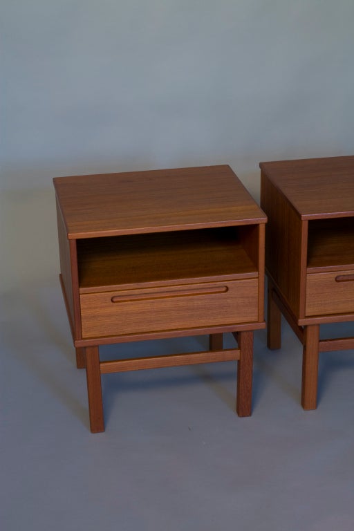 Danish Pair of Teak End Tables by HJN Mobler