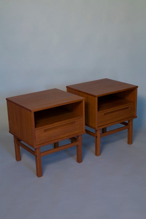 Pair of Teak End Tables by HJN Mobler 1