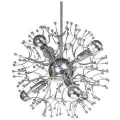 Silvered Brass Pistrello Starburst Chandelier