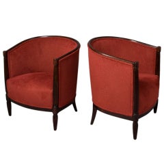 Pair of Curved Back French Salon Chairs