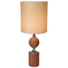 Rouge Travertine Table Lamp by Barbier