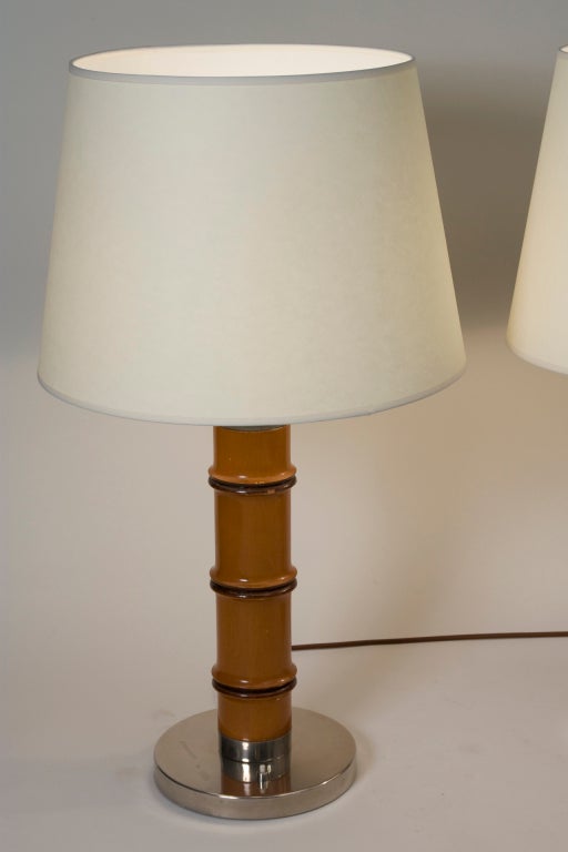 Pair of Large Faux Bamboo Table Lamps