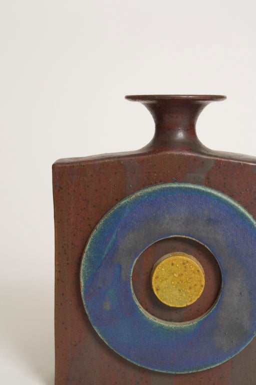 Mid-20th Century Pop Art Bottle Form Stoneware Vase by William Wyman