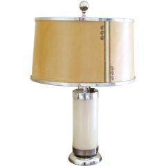 Rare Gilbert Rohde Table Lamp with Original Shade