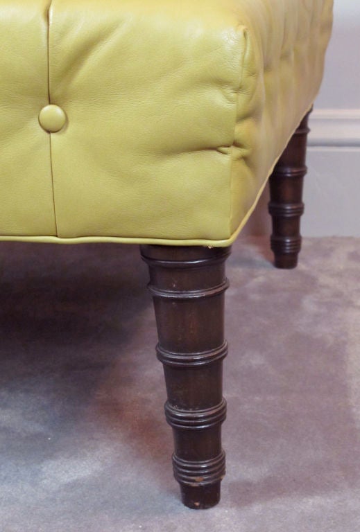 Tufted Leather Ottoman Designed by Edward Wormley for Dunbar For Sale 4