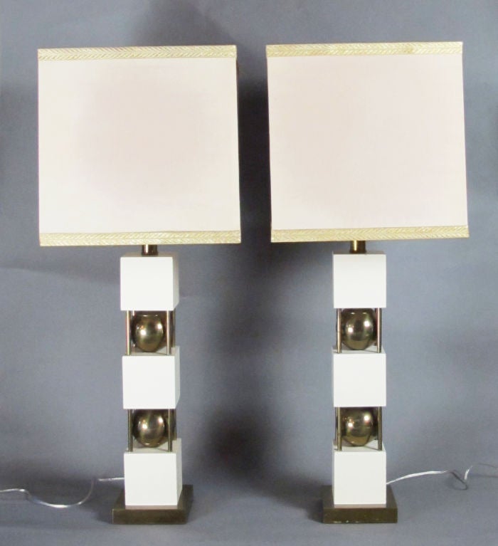 Monumental Pair of Table Lamps by Paul Hanson