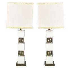 Monumental Pair of Table Lamps by Paul Hanson 2