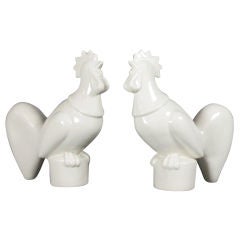 Pair of Pottery Roosters Designed by Waylande Gregory