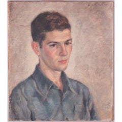 Sensitive Male Portrait by Listed Artist Emily Guthrie Smith