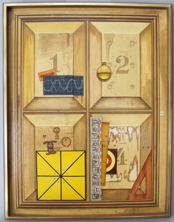 1, 2, 3, 4 - Trompe l'oeil Painting by Kennard M. Harris For Sale 1