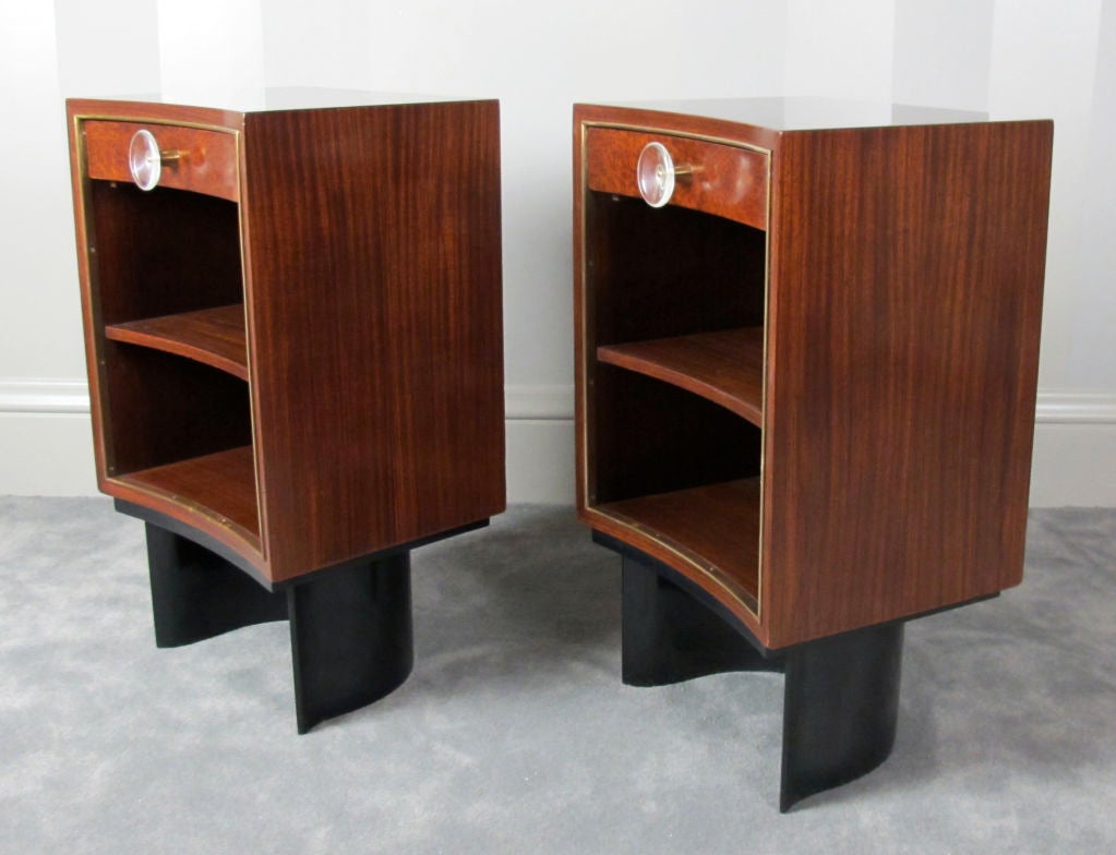 American Rare Pair of Nightstands Designed by Gilbert Rohde