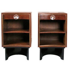 Rare Pair of Nightstands Designed by Gilbert Rohde