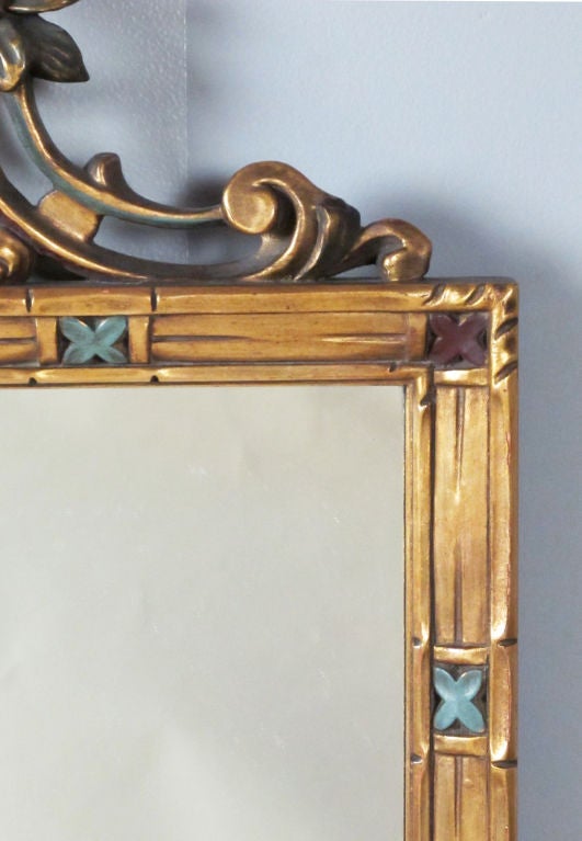 Gilt Wood Mirror in a Gothic Deco Style 1