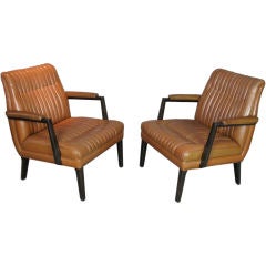 Pair of Leather Monteverdi Young Club Chairs
