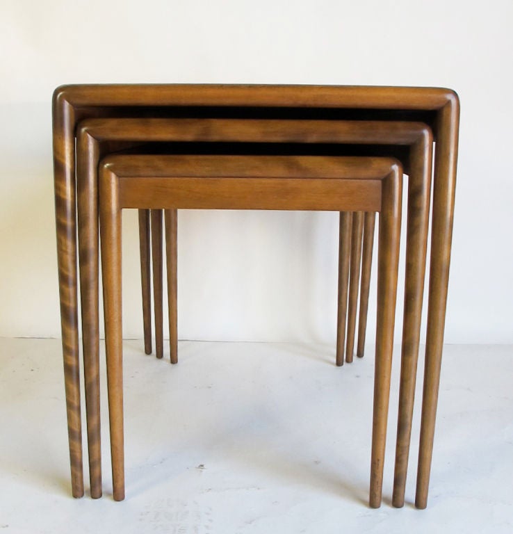 American Set of Three Nesting Tables Designed by T.H. Robsjohn-Gibbings For Sale