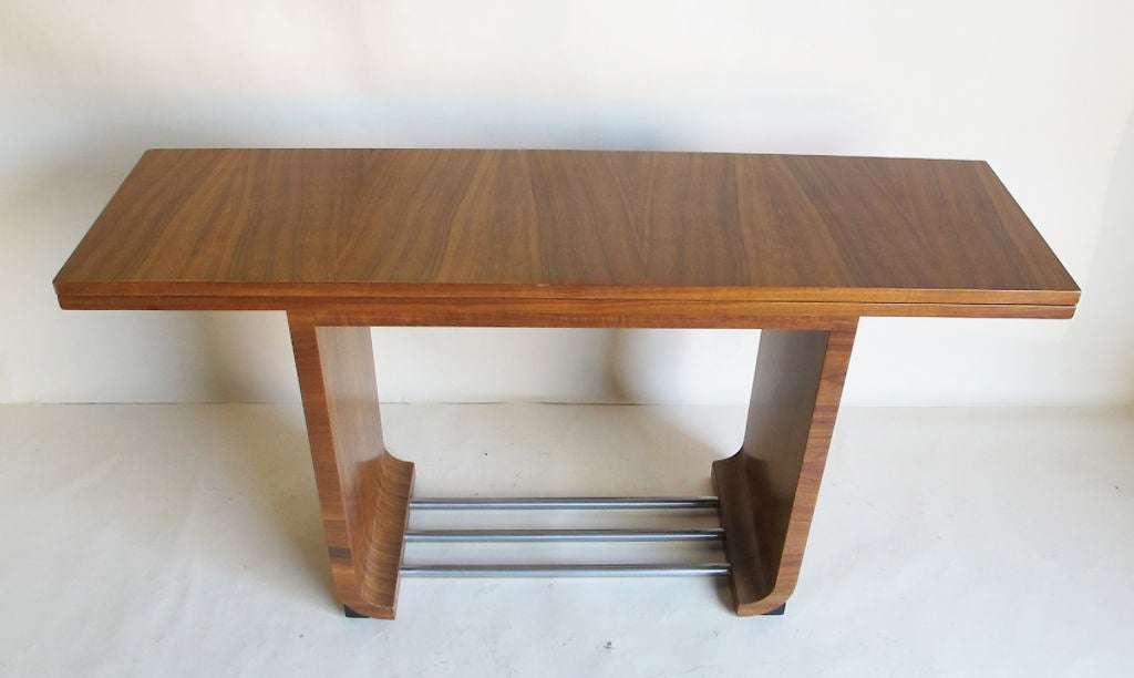 Flip-Top Dining Table Console Designed by Gilbert Rohde