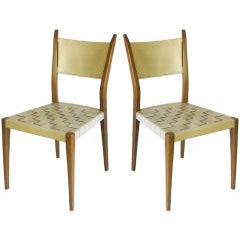 Pair of Woven Leather Chairs Designed by Paul McCobb for Calvin 7