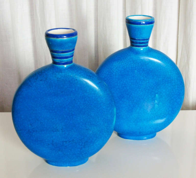 Art Deco A Pair of Longwy Primavera Vases For Sale