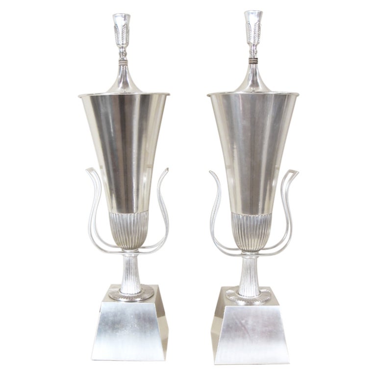 An Elegant Pair of Mantle Lamps by Tommi Parzinger