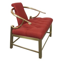 Brass Asian-Style Chair by Mastercraft