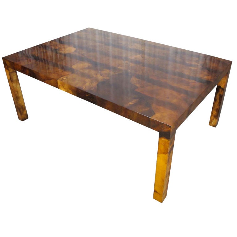 Parchment Parsons Style Dining Table For Sale