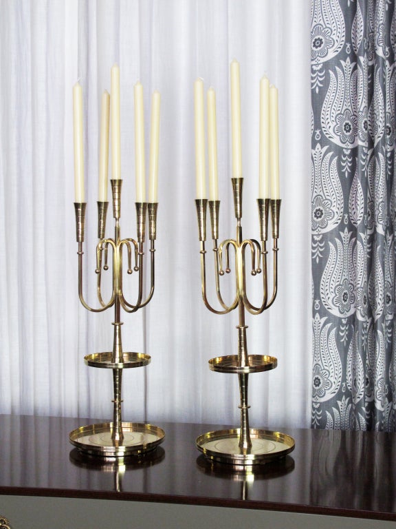 American A Dramatic Pair of Candelabra by Tommi Parzinger For Sale